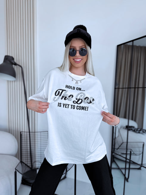 OVERSIZE T-krekls "THE BEST" - BALTS